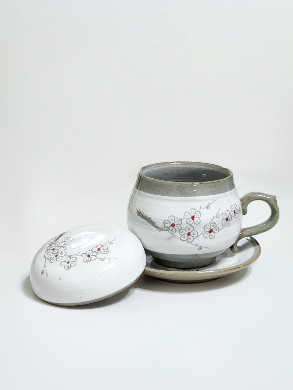 Korean plum flower tea cup & coaster