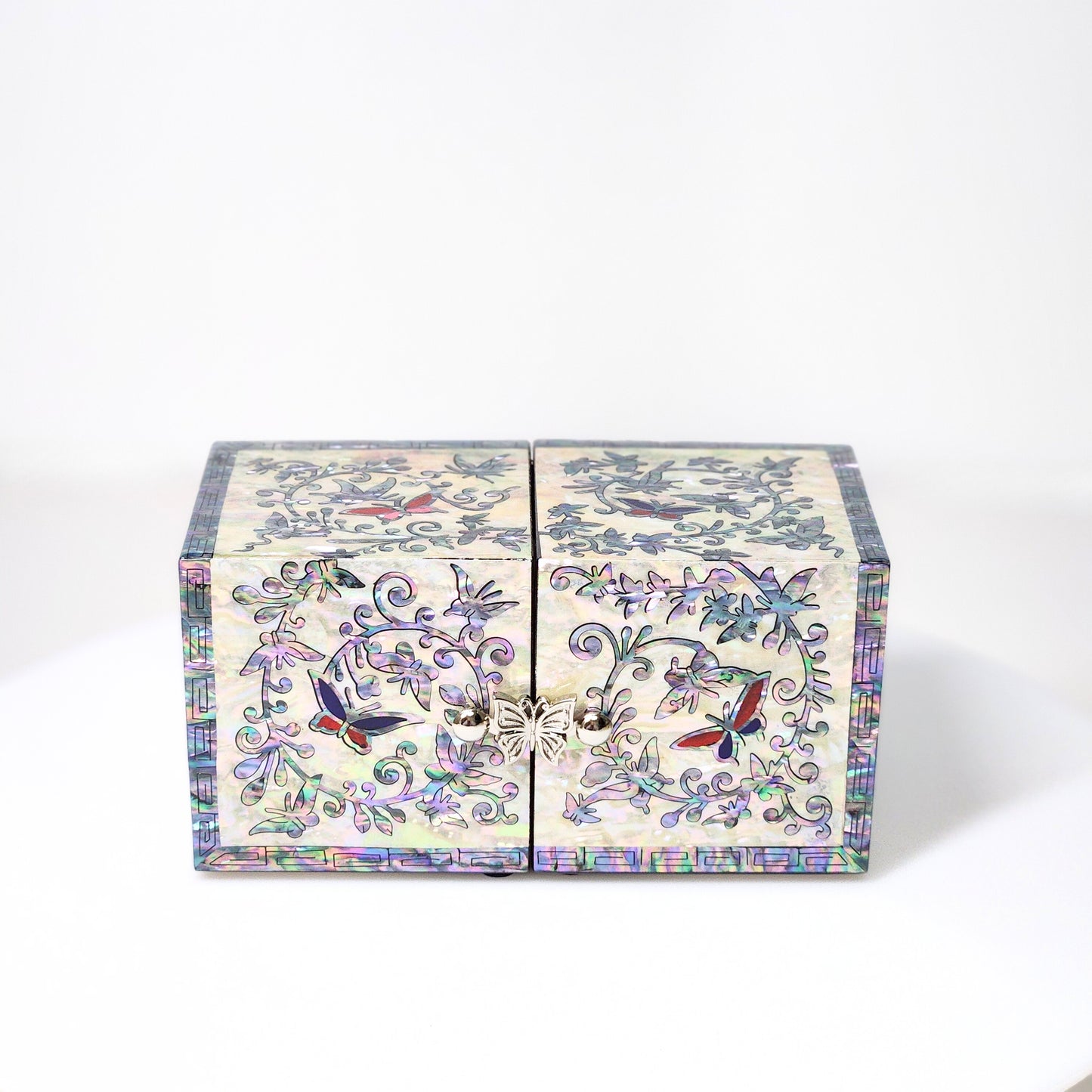 Korean pure ivory mother of pearl jewlery box