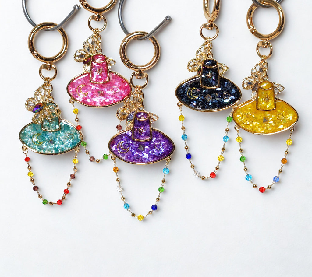 Korean Traditional Hat (갓,Gat) Mother of pearl Key Chains (5colors)