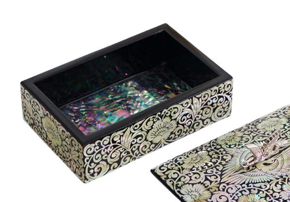 Luxury najeon Ssanghak black arabesque tap business card & jewelry box