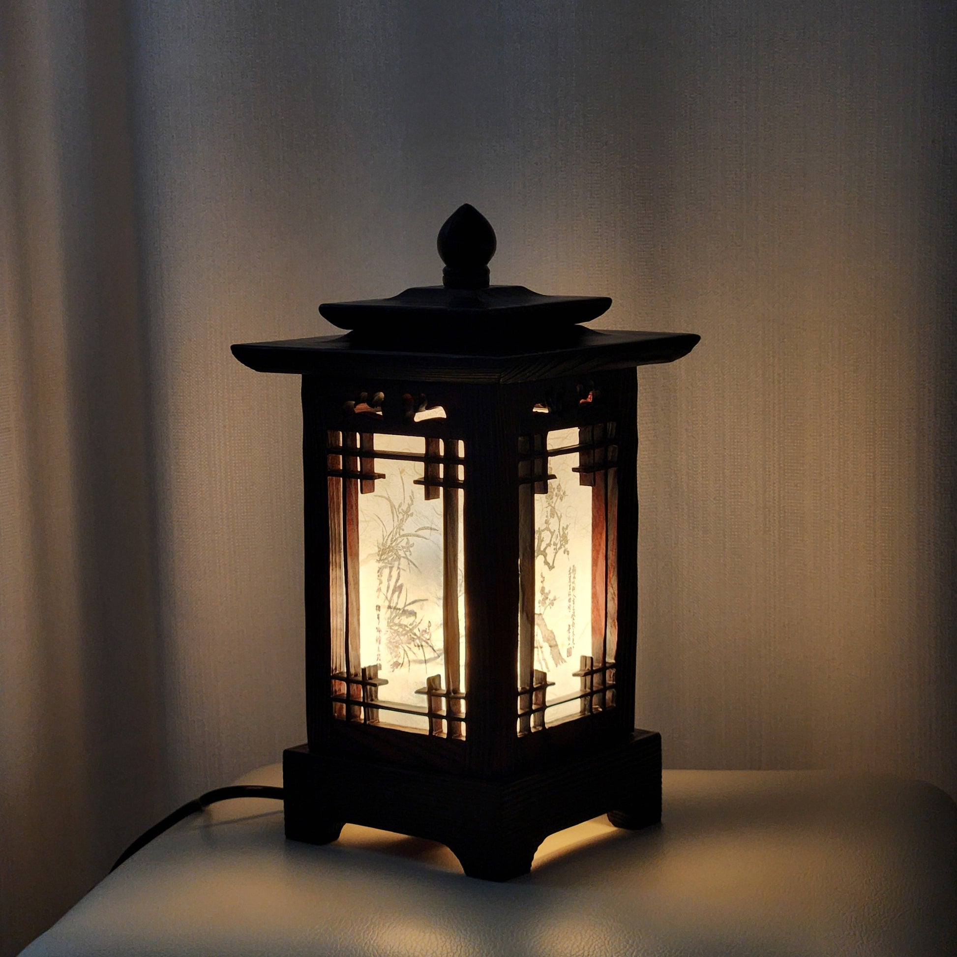 Korean traditional crafts Four Gracious Plants Hanji lantern Antique mood lamp Mood light 2type