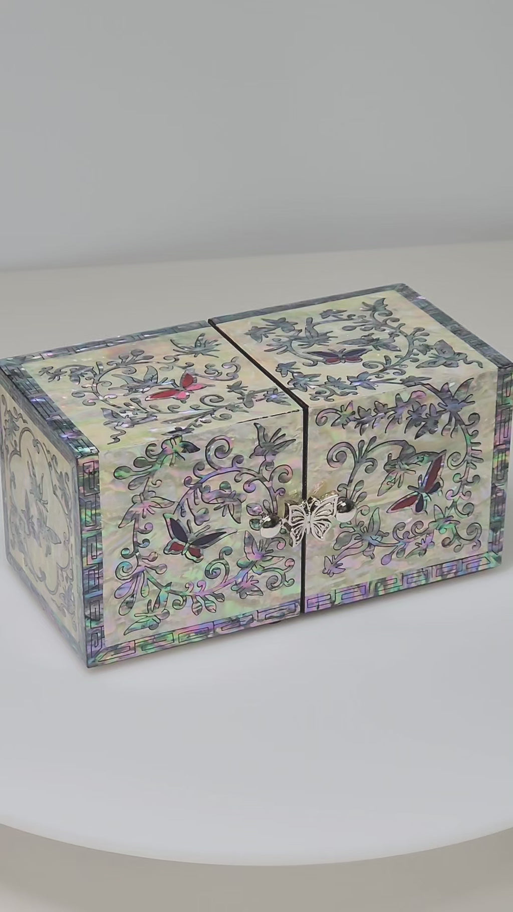 Korean pure ivory mother of pearl jewlery box