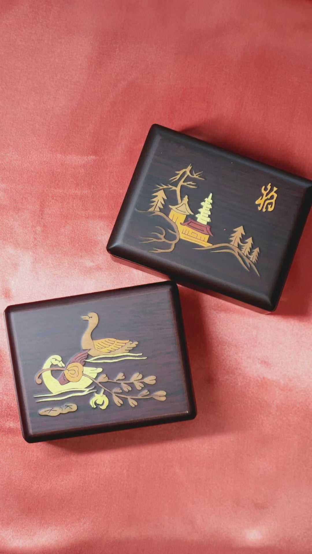 Korean Traditional Design Handmade Wooden Box Multipurpose Box (2 types)