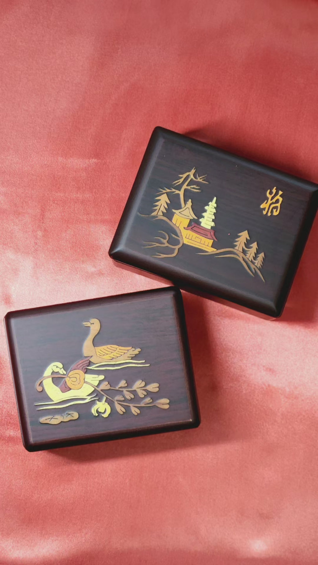 Korean Traditional Design Handmade Wooden Box Multipurpose Box (2 types)