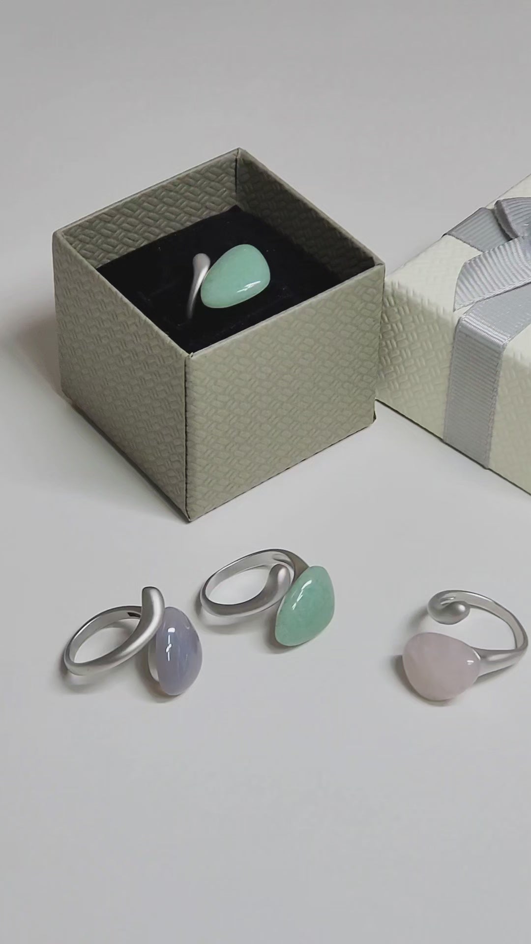 Korean Jade Hanbok Ring - Adjustable Open Band