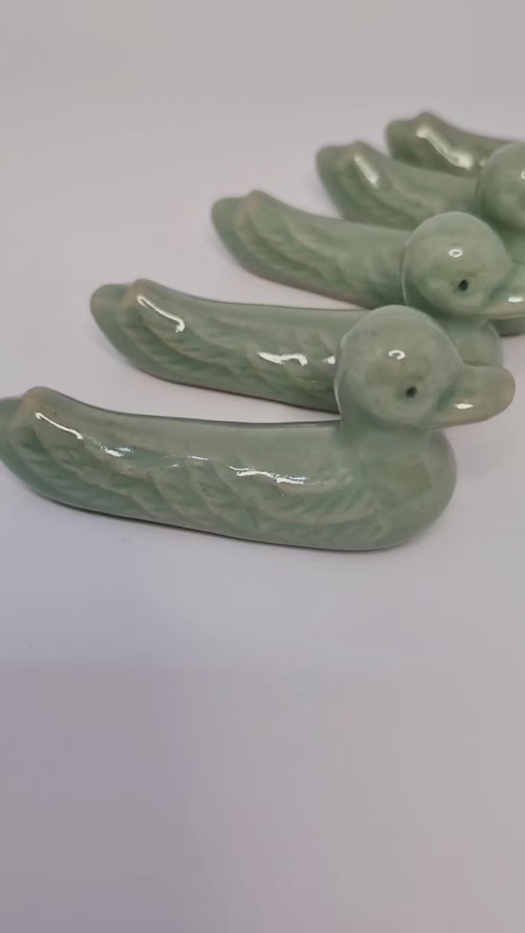 Celadon Duck Spoon, Fork, Chopsticks Rest 2P SET