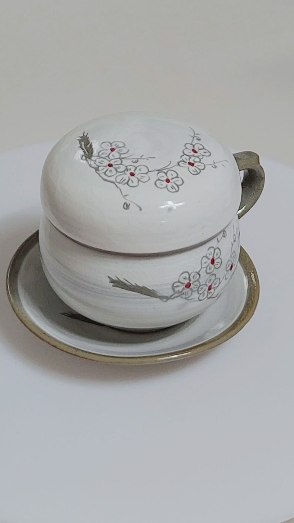 Korean plum flower tea cup & coaster