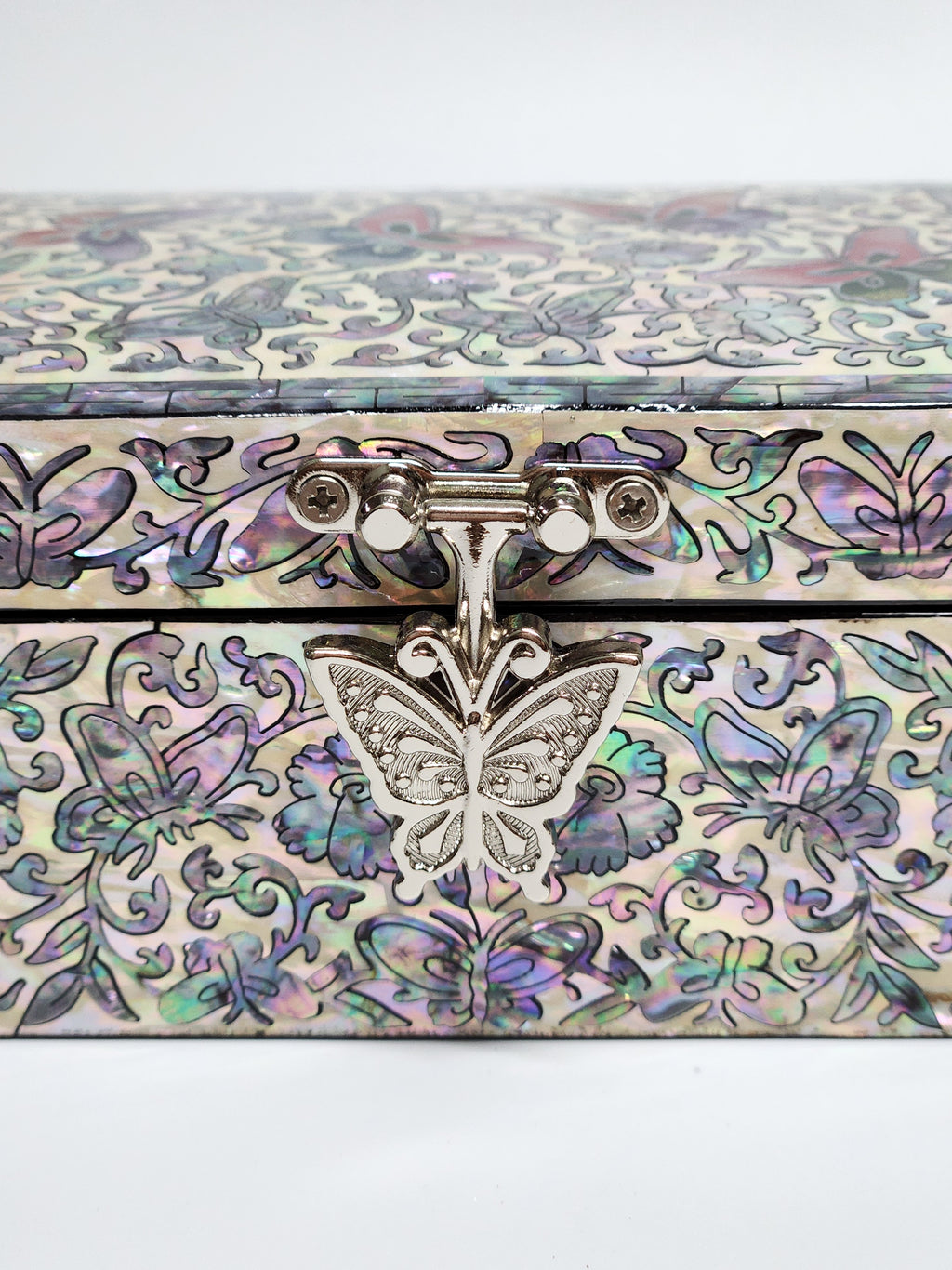 Full mother of pearl premium fancy jewelry box with mirror lid for women gifts