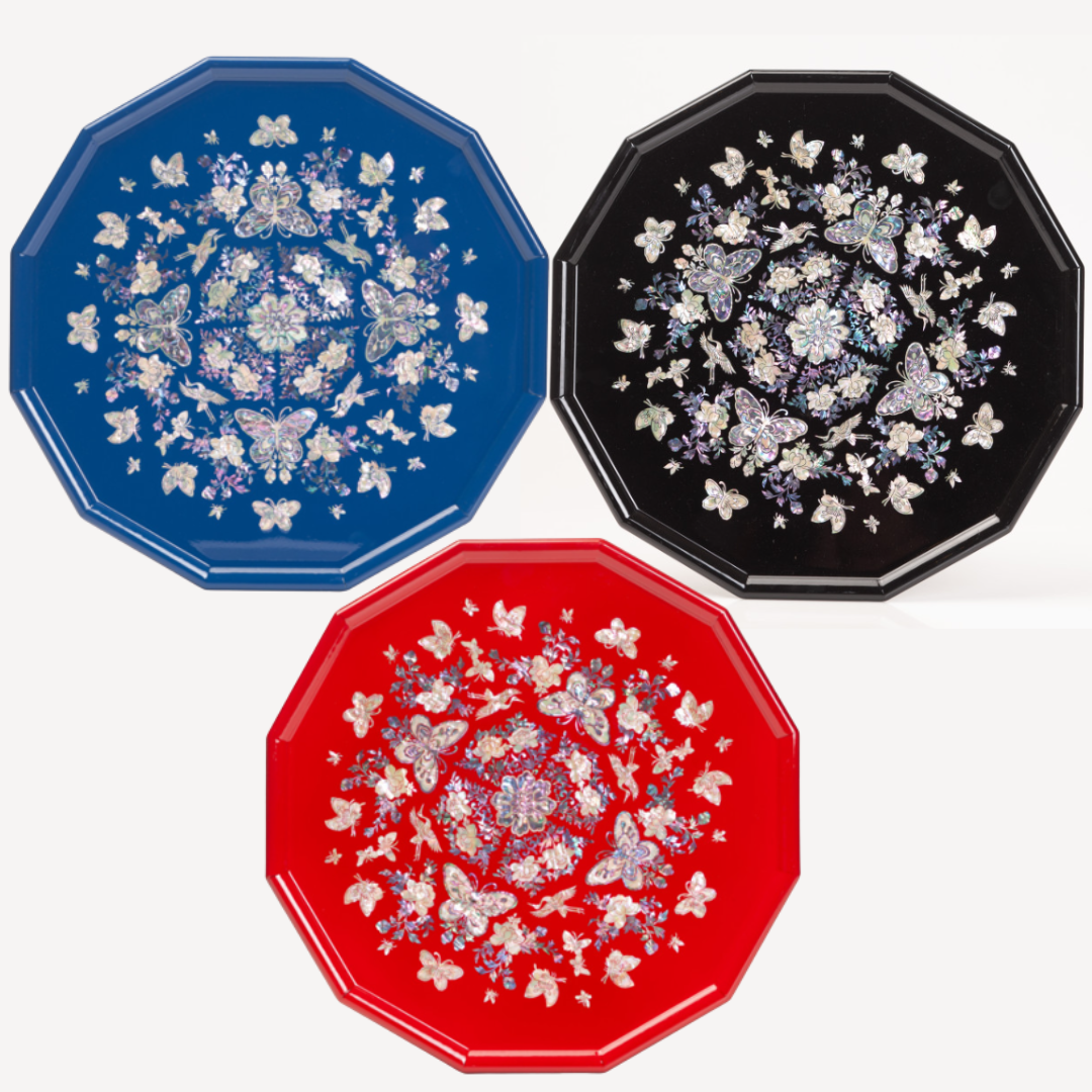 Najeon mother of pearl butterfly dodecahedron tray