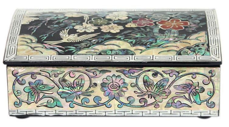 Korean Najeon, mother of pearl colored plum sword business card box & accessory box