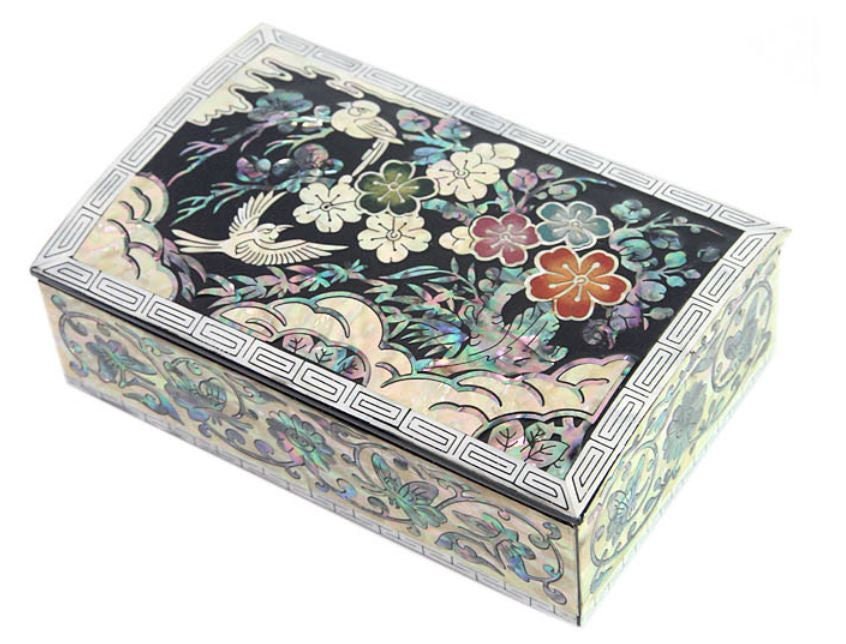 Korean Najeon, mother of pearl colored plum sword business card box & accessory box