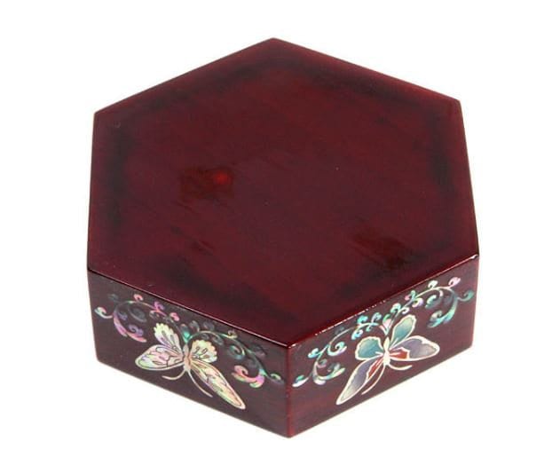 High-grade najeon flower hexagonal box jewelry box multipurpose