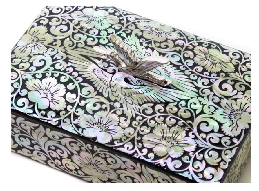 Luxury najeon Ssanghak black arabesque tap business card & jewelry box