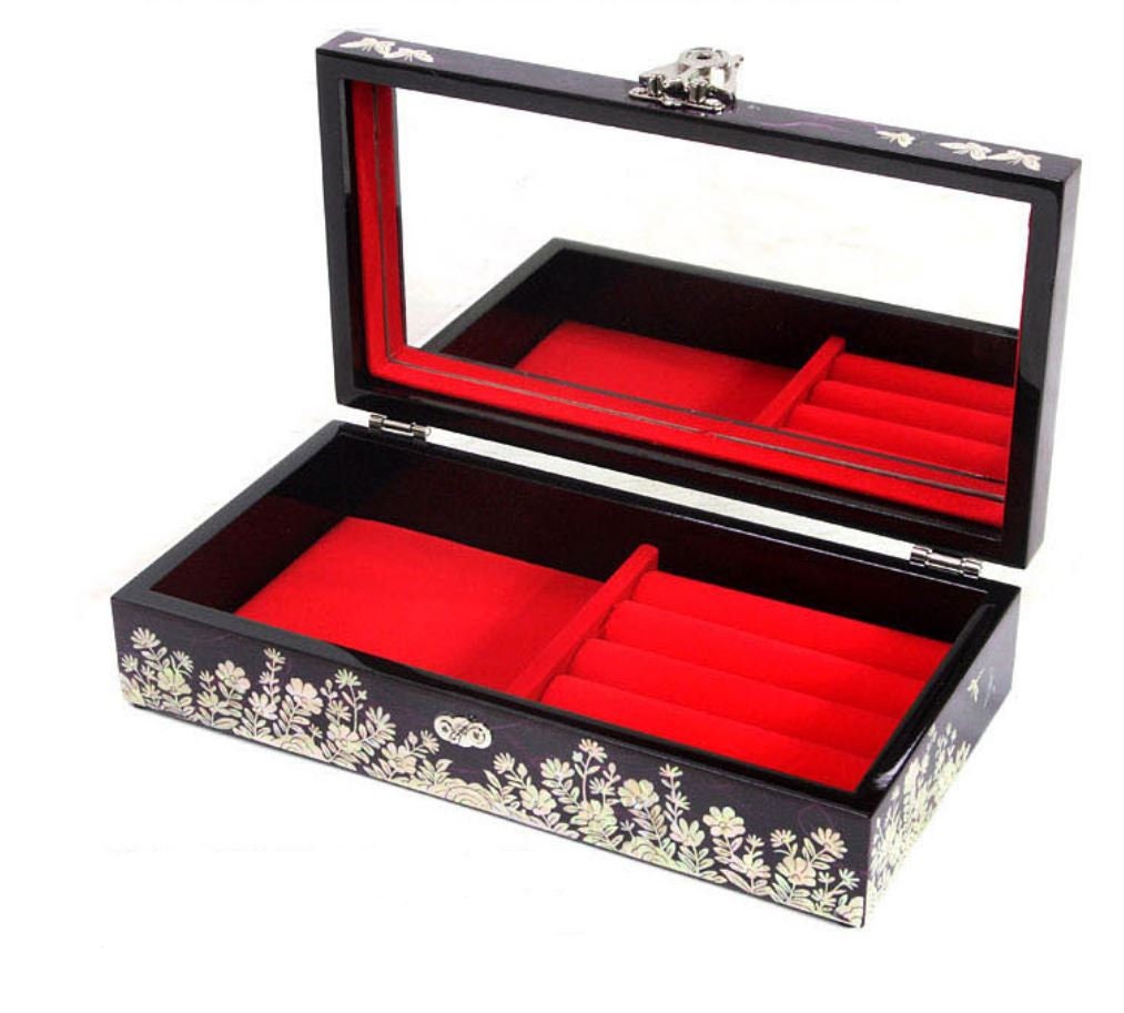 Korean Najeon Hanji Peony 1st Stage Jewelry Box (23cm Purple)