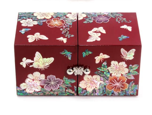 Korean Najeon Mini Flower Butterfly Double Jewelery Box 2 color