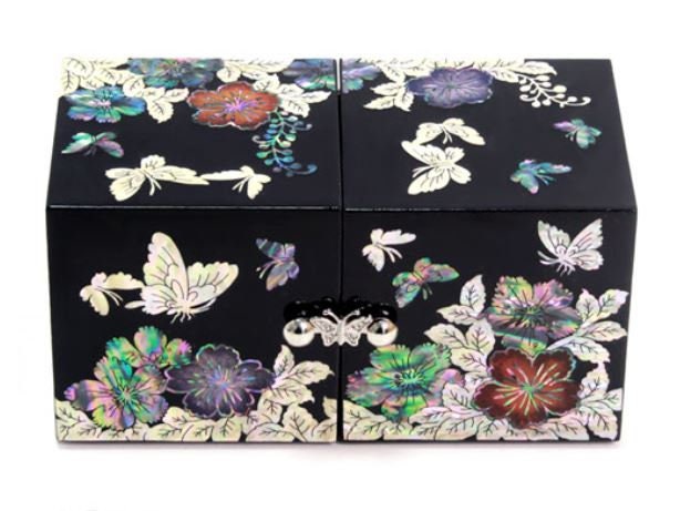 Korean Najeon Mini Flower Butterfly Double Jewelery Box 2 color
