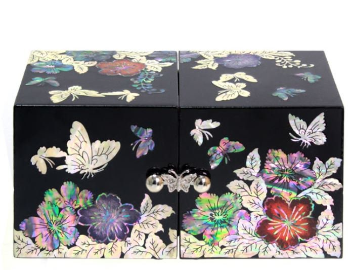 Korean Najeon Mini Flower Butterfly Double Jewelery Box 2 color