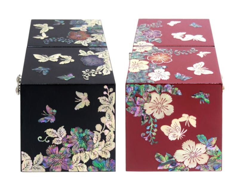 Korean Najeon Mini Flower Butterfly Double Jewelery Box 2 color