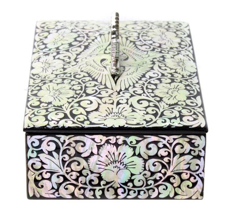 Luxury najeon Ssanghak black arabesque tap business card & jewelry box