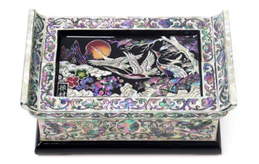 Korean Joseon Palace Najeon Songhakdo  Mother of pearl Jewelry Box