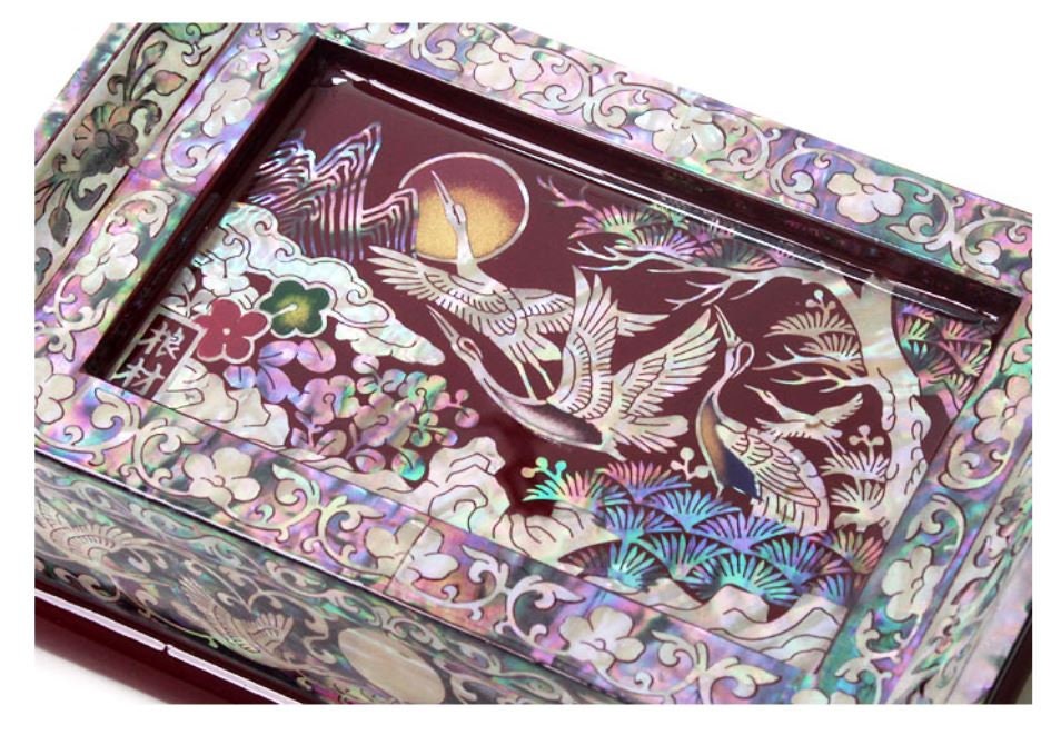 Korean Joseon Palace Najeon Songhakdo  Mother of pearl Jewelry Box