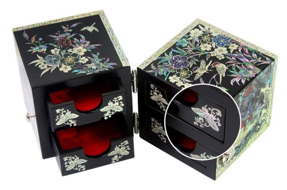 Premium Najeon Ssanghap Mandarin Duck Mother Of Pearl Jewelry Box