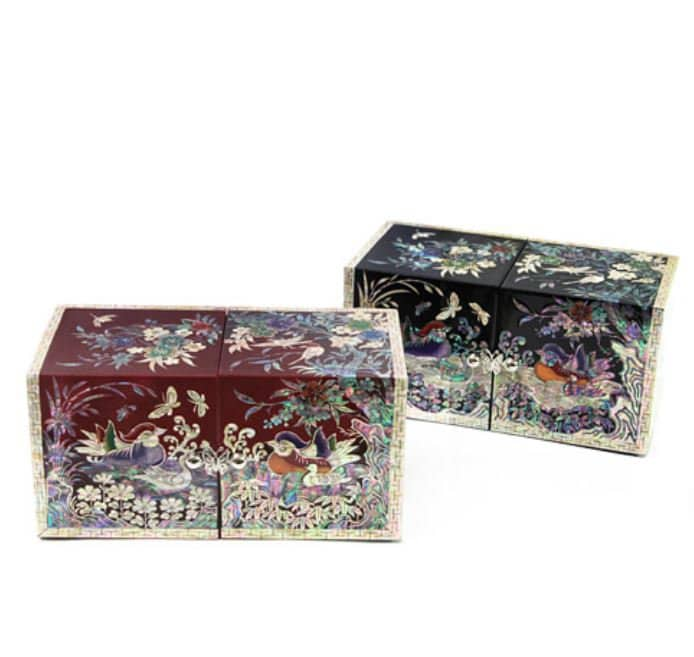 Premium Najeon Ssanghap Mandarin Duck Mother Of Pearl Jewelry Box