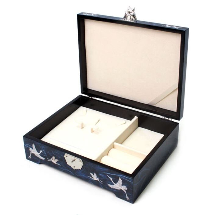 Mother of pearl Najeon Hanji Jewelry Box (Blue/Red)