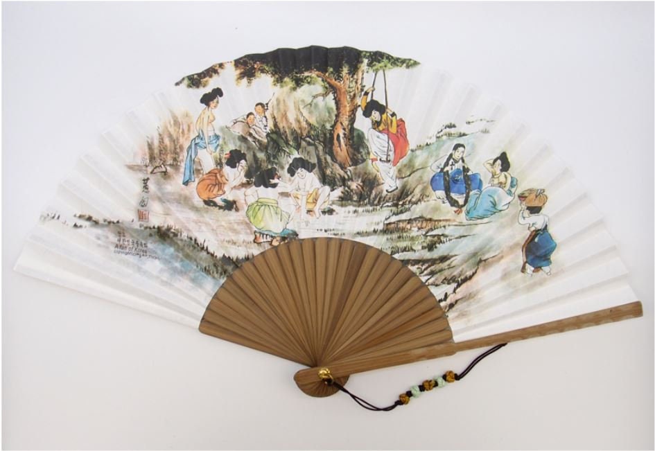 Korean traditional painting hand hanji fan 4 types