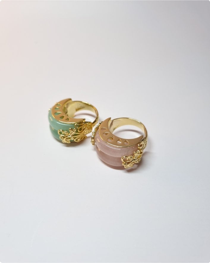 Korean traditional wedding ring hanbok ring double jade ring