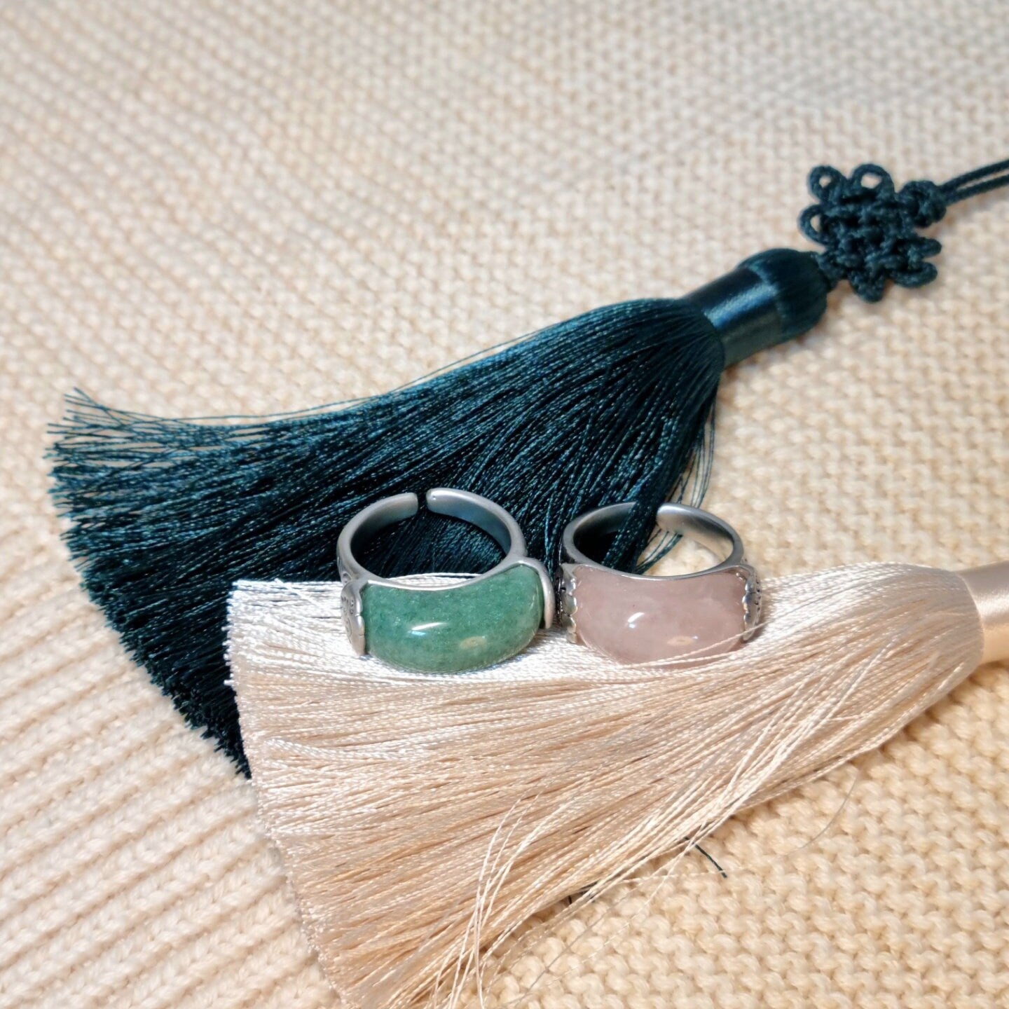 Korean traditional  hanbok ring simple jade ring wedding ring(2type)
