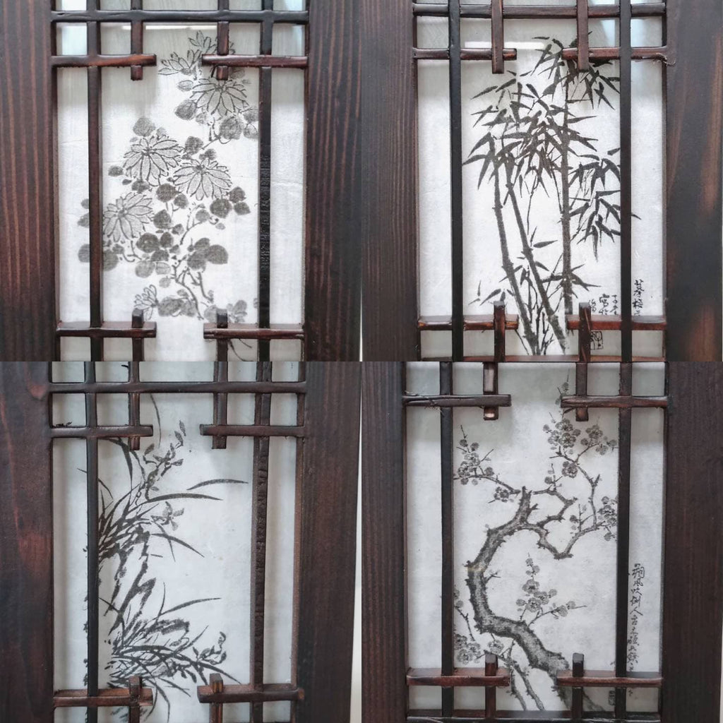 Korean traditional crafts Four Gracious Plants Hanji lantern Antique mood lamp Mood light 2type