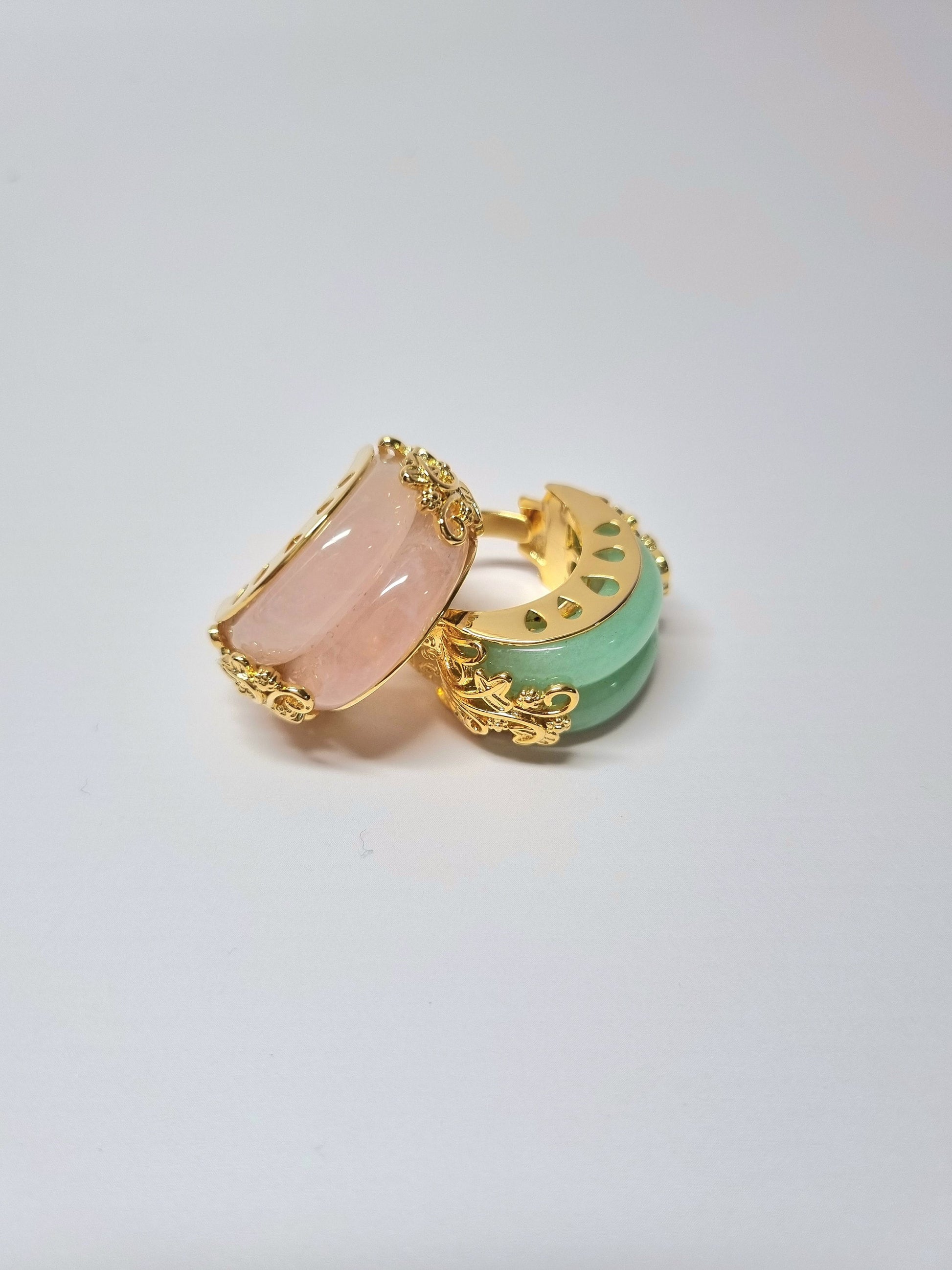 Korean traditional wedding ring hanbok ring double jade ring