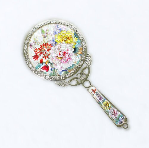 Princess hand mirror mother of pearl hand mirror