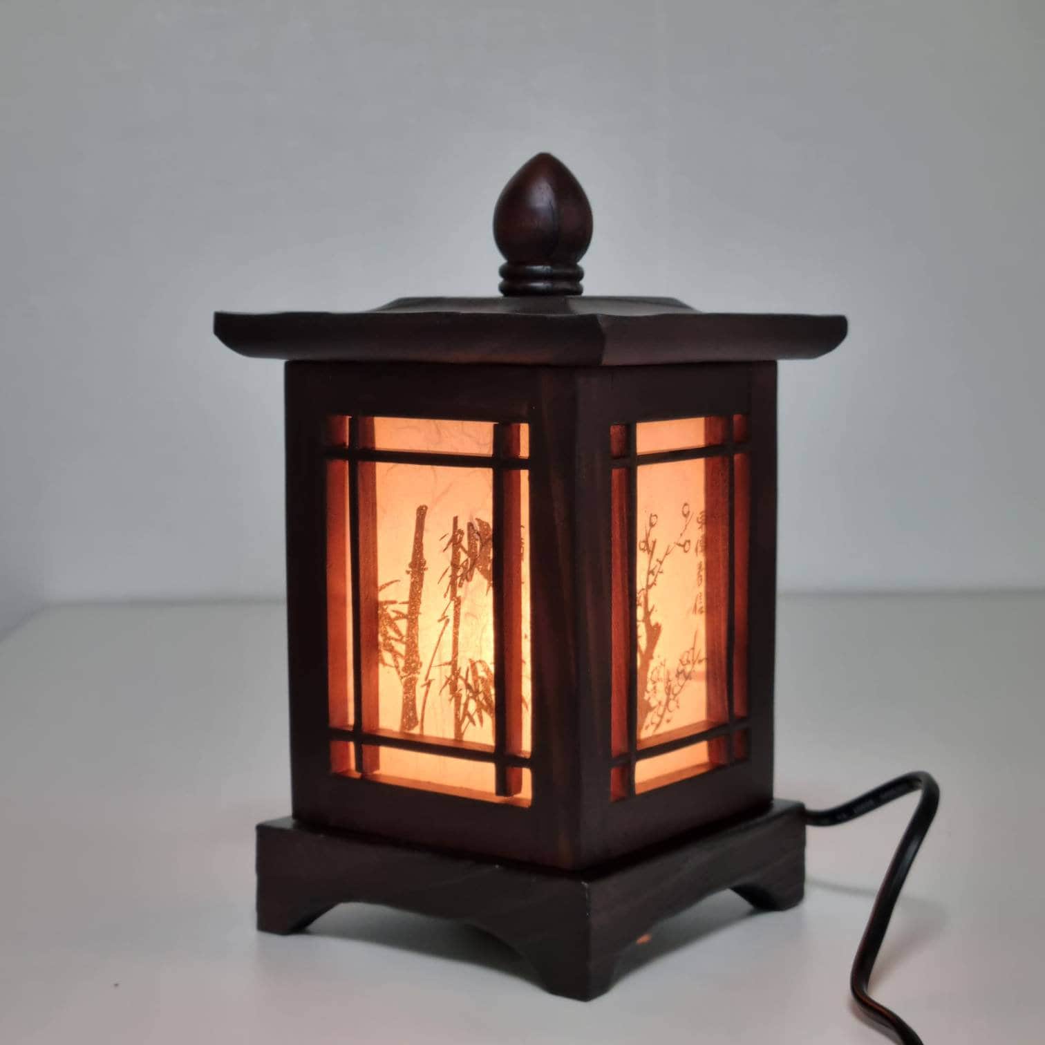 Korean traditional crafts Four Gracious Plants Hanji lantern Antique mood lamp Mood light 2type