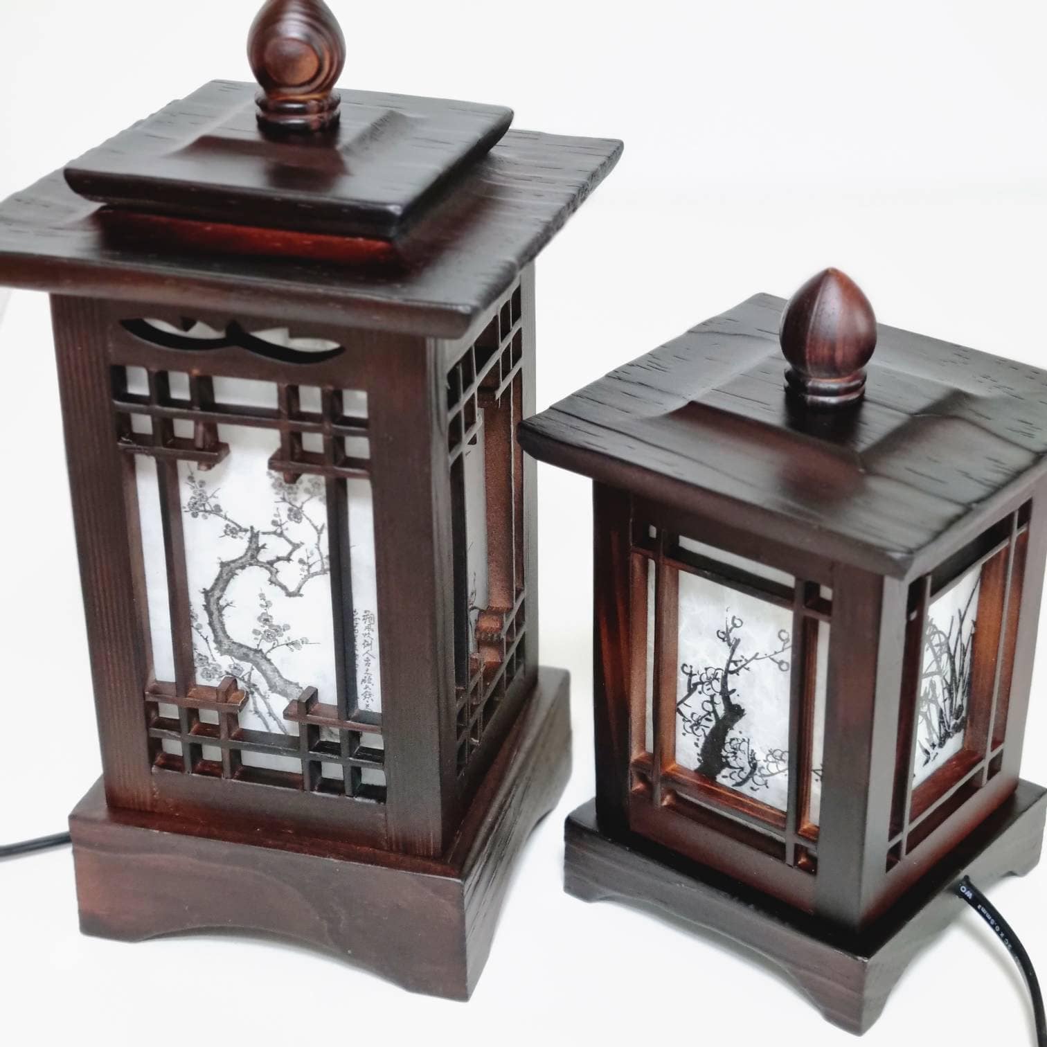 Korean traditional crafts Four Gracious Plants Hanji lantern Antique mood lamp Mood light 2type