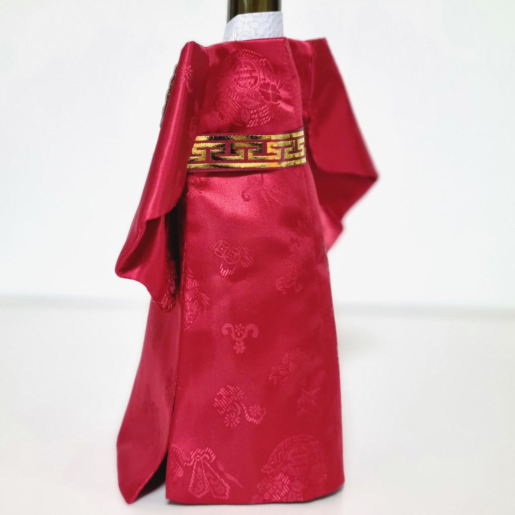 Korean hanbok wine bottle cover KING & QUEEN