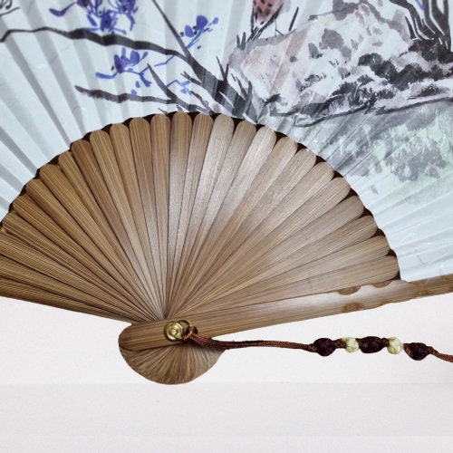 Korean traditional painting hand hanji fan 4 types