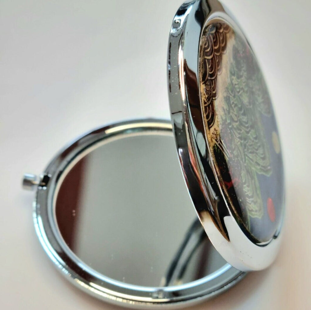 Korean traditional mother of pearl Ilwolobongdo hand mirror