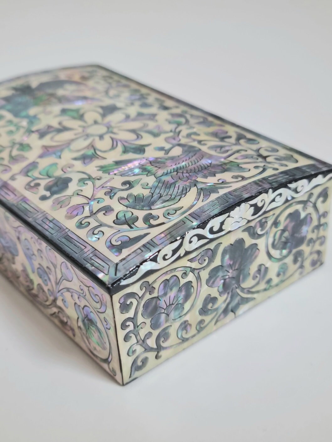 Korean Joseon Najeon Flower Ssanghakdang,mother of pearl Business Card Box & Organizer Box