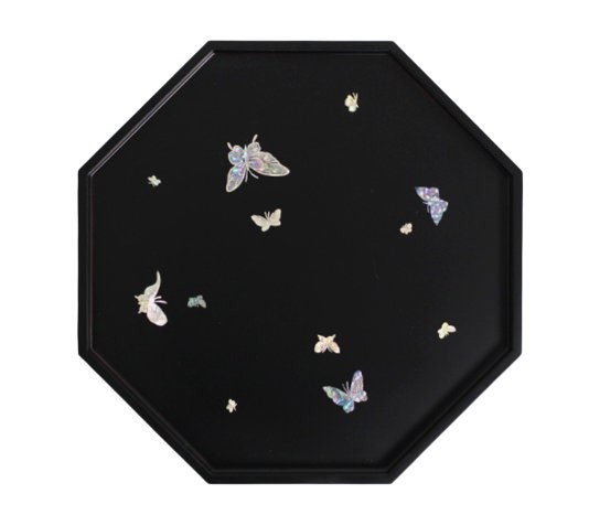 Octagonal mother of pearl simple butterfly tray (4type)