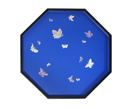 Octagonal mother of pearl simple butterfly tray (4type)