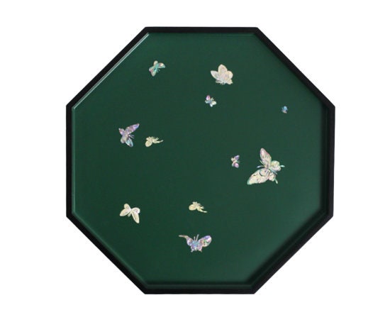 Octagonal mother of pearl simple butterfly tray (4type)