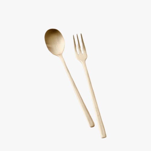 Korean brassware tea time tea spoon & fork set