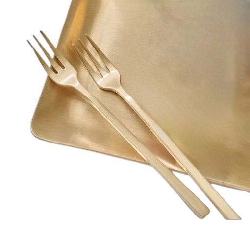 Korean brassware tea time tea spoon & fork set
