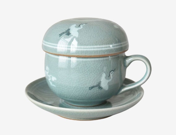 celadon tea cup coaster