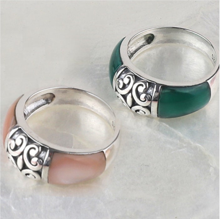 Korean traditional wedding ring vine jade ring hanbok