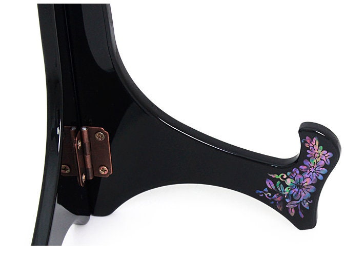 Korean mother of pearl peony butterfly red plate