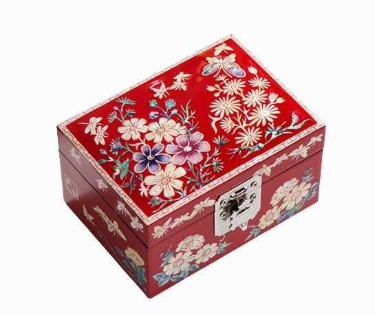 Korean fancy flower mother of pearl jewelry box (2type)