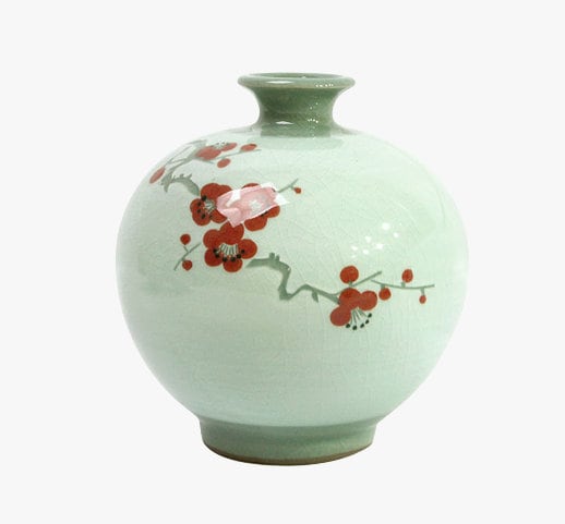 Korean Celadon Plum Haeng-go Vase